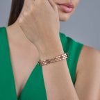 Bulk Layered Leaf Design Rose Gold Plain Stainless Steel Cuff & Kada
