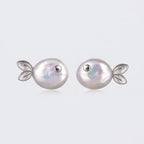 Ocean Tiny Pearl Shape Fish Gold Silver Anti Tarnish Stud Earring Bulk