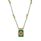 Dual Heat Gold Multi Beads Thread Anti Tarnish Necklace Pendant Bulk