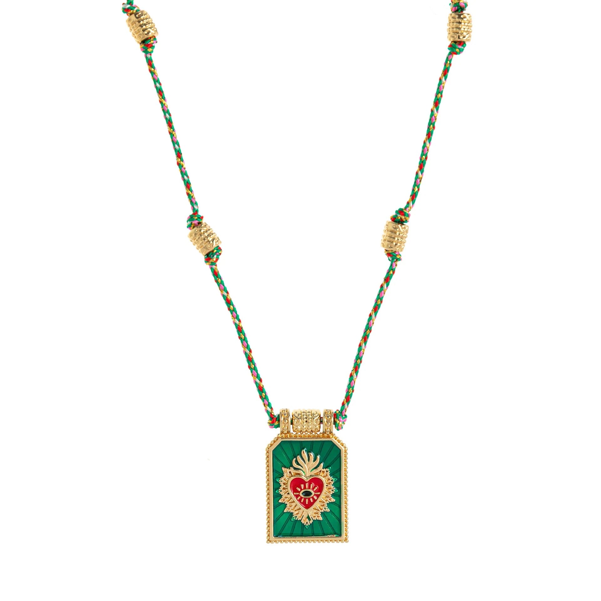 Dual Heat Gold Multi Beads Thread Anti Tarnish Necklace Pendant Bulk