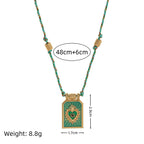 Dual Heat Gold Multi Beads Thread Anti Tarnish Necklace Pendant Bulk