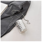 Brown Silver Shoulder Cross body Small Chain Box Bag For Women Bulk