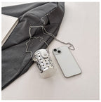 Brown Silver Shoulder Cross body Small Chain Box Bag For Women Bulk