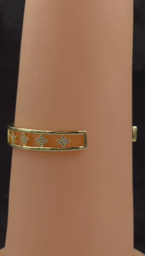 Happy Cubic Zirconia Gold Copper Bangle Kada Cuff For Women Bulk