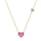 Brass 18K Rose Gold Valentines Pink Heart Necklace For Women Bulk