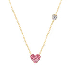 Brass 18K Rose Gold Valentines Pink Heart Necklace For Women Bulk
