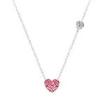 Brass 18K Rose Gold Valentines Pink Heart Necklace For Women Bulk