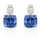 Brass 18K Gold Titanic Blue Crystal Studs Earring Pair For Women Bulk