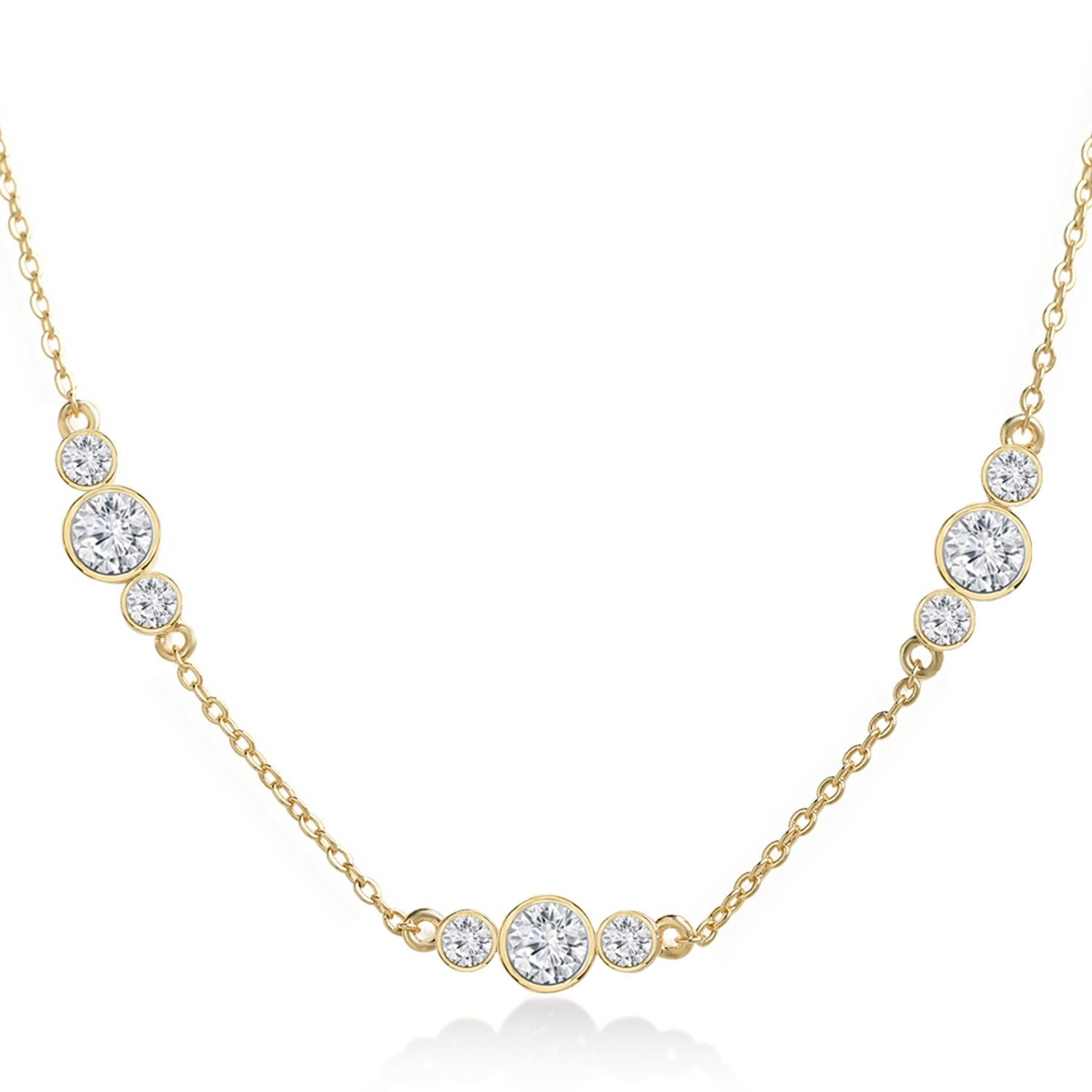 Brass 18K Rose Gold Three Piece Chain Collar Pendant For Women Bulk Main image