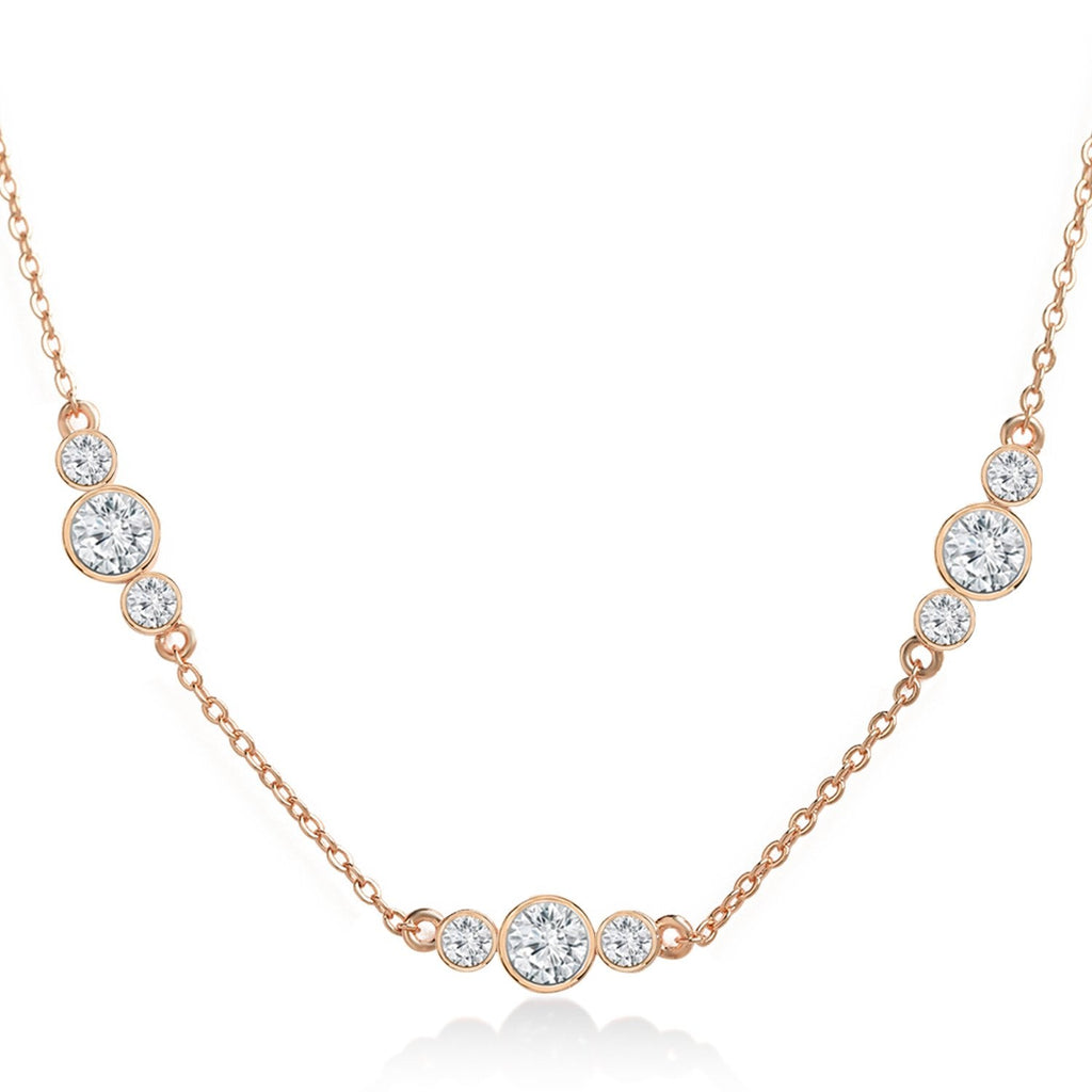 Brass 18K Rose Gold Three Piece Chain Collar Pendant For Women Bulk