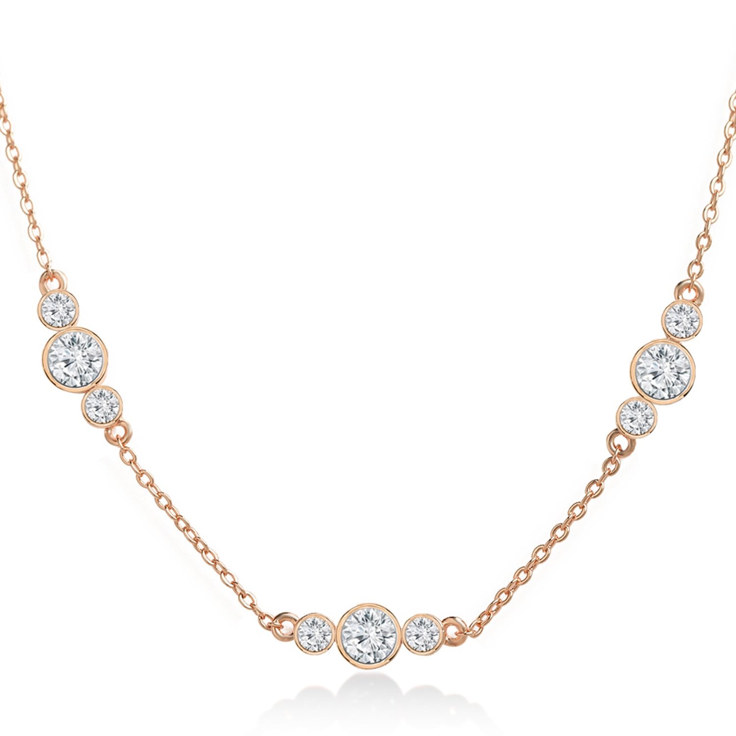 Brass 18K Rose Gold Three Piece Chain Collar Pendant For Women Bulk