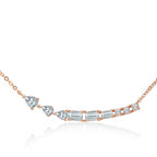 Brass 18K Rose Gold Fluid Crystal Necklace For Women Bulk