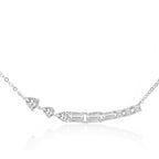 Brass 18K Rose Gold Fluid Crystal Necklace For Women Bulk