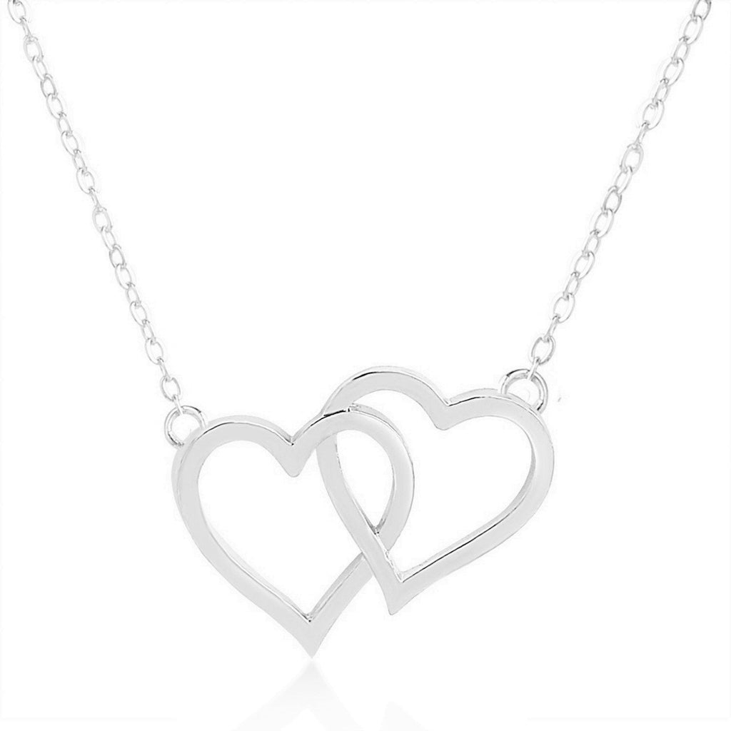 Brass 18K Rose Gold Interlocked Heart Necklace For Women Bulk