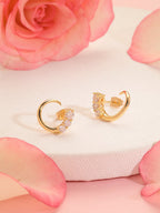 Brass 18K Rose Gold Front To Back Graduating Stud Earring Pair Bulk