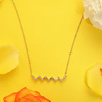 Brass 18K Rose Gold Zigzag Chain Necklace For Women Bulk