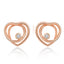 Brass 18K Rose Gold Heart Twirl Crystal Stud Earring Pair Women Bulk