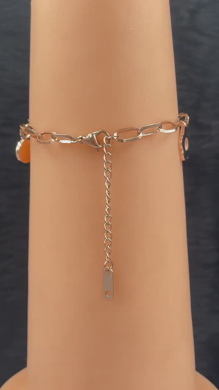 Rose Gold Stainless Steel Chain Link Charm Bracelet For Women Bulk