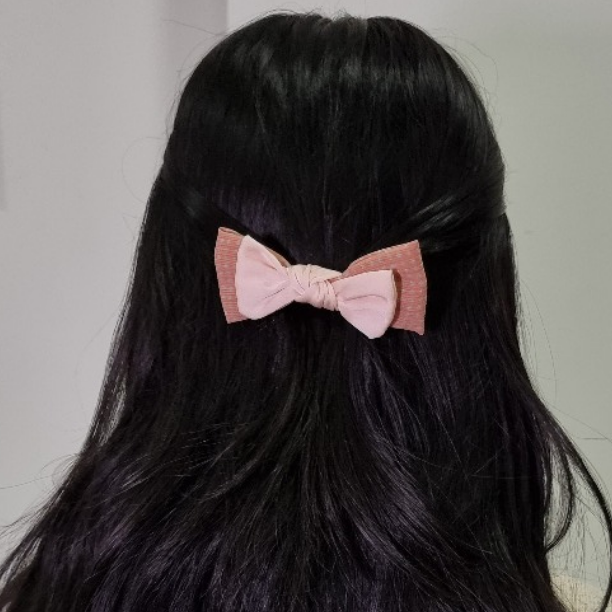 Top Knot Pink Brown Fabric Hair Clip Accessories Pack Of 2 Pcs For Girl Women Secondary image