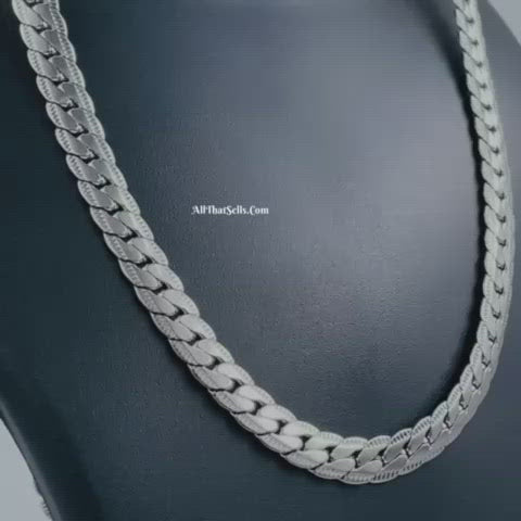 Classic Curb Silver 316L Stainless Steel 24" Chain Necklace Men Bulk
