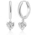 Brass 18K Rose Gold Heart Shape Crystal Clip On Earring Pair Bulk