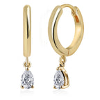 Brass 18K Rose Gold Pear Shape Crystal Clip On Earring Pair Women Bulk