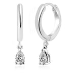Brass 18K Rose Gold Pear Shape Crystal Clip On Earring Pair Women Bulk