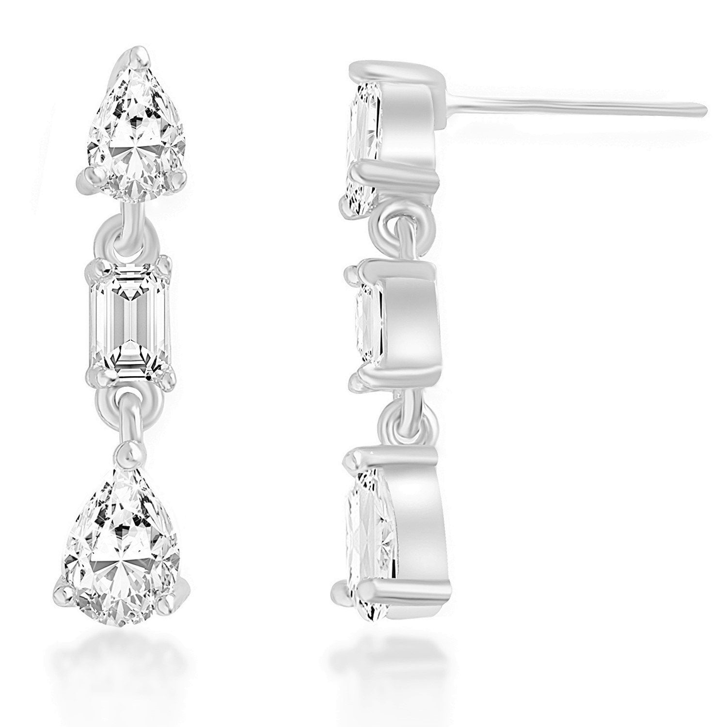 Brass 18K Rose Gold Fluid Crystal Earring Pair For Women Bulk