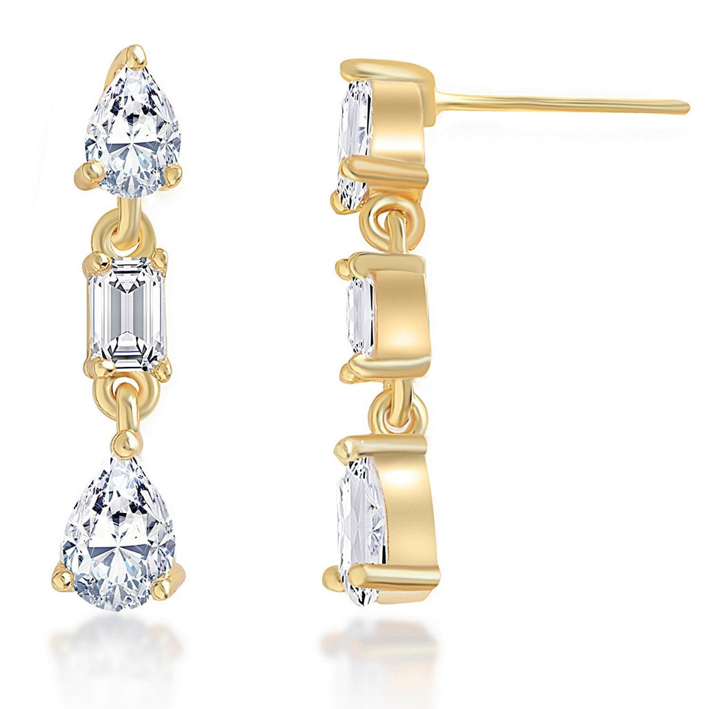Brass 18K Rose Gold Fluid Crystal Earring Pair For Women Bulk