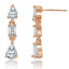 Brass 18K Rose Gold Fluid Crystal Earring Pair For Women Bulk