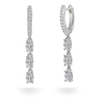 Brass 18K Rose Gold Oval Crystal Dangler Earring Pair For Women Bulk