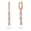 Brass 18K Rose Gold Oval Crystal Dangler Earring Pair For Women Bulk