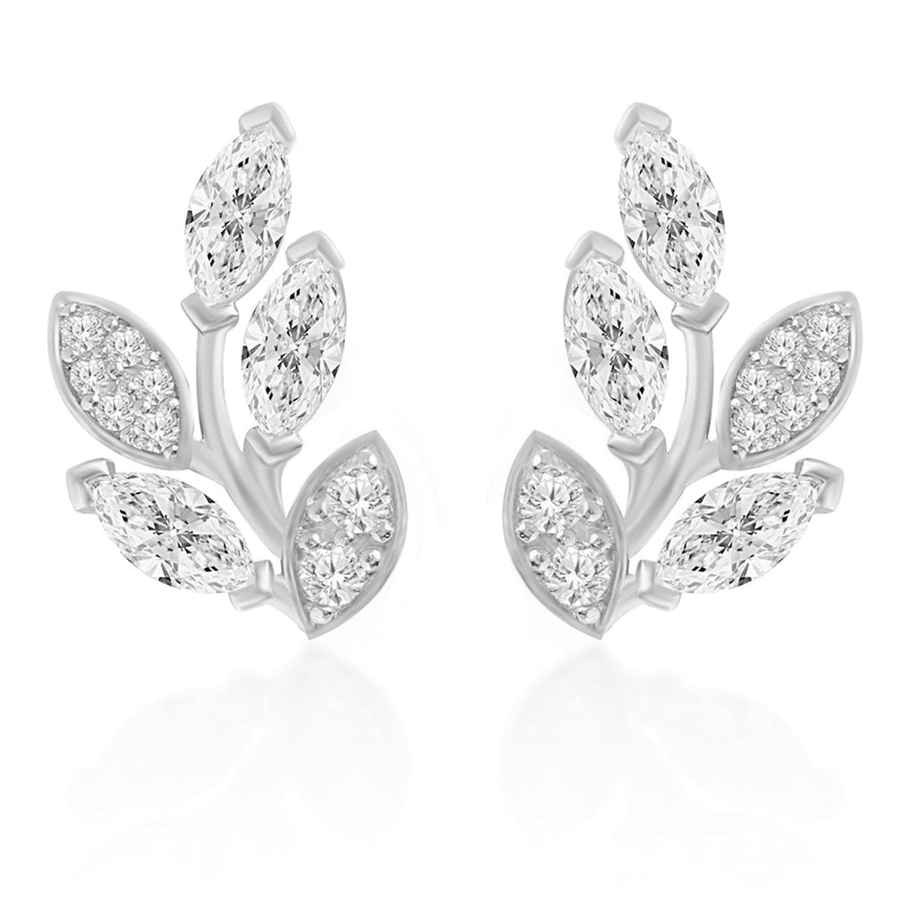 Brass 18k Rose Gold Marquise Vine Earrings Earring Pair For Women