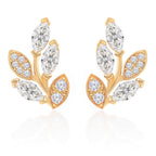 Brass 18k Rose Gold Marquise Vine Earrings Earring Pair For Women