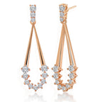 Brass 18K Rose Gold Drop Shape Dangle Earring Pair For Women Bulk