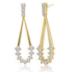 Brass 18K Rose Gold Drop Shape Dangle Earring Pair For Women Bulk