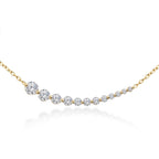 Brass 18K Rose Gold Graduating Crystal Necklace For Women Bulk