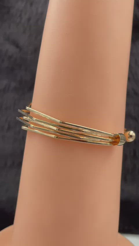 Designer Wavy Wire 18K Gold Brass Cuff Kada Bangle Bracelet Women Bulk