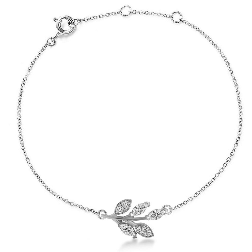 Brass 18K Rose Gold Marquise Vine Bracelet For Women Bulk
