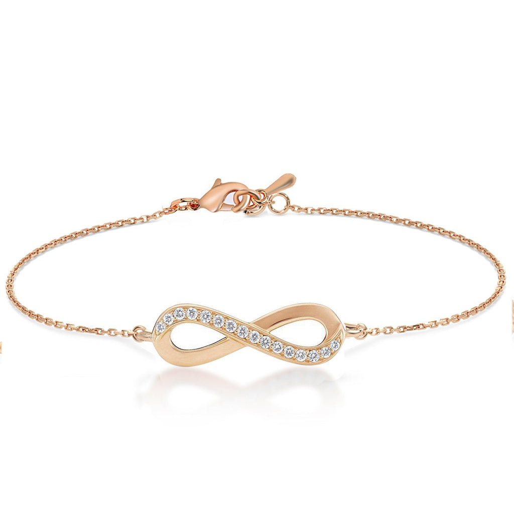 Brass 18K Rose Gold Infinity Chain Bracelet For Women Bulk