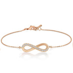 Brass 18K Rose Gold Infinity Chain Bracelet For Women Bulk