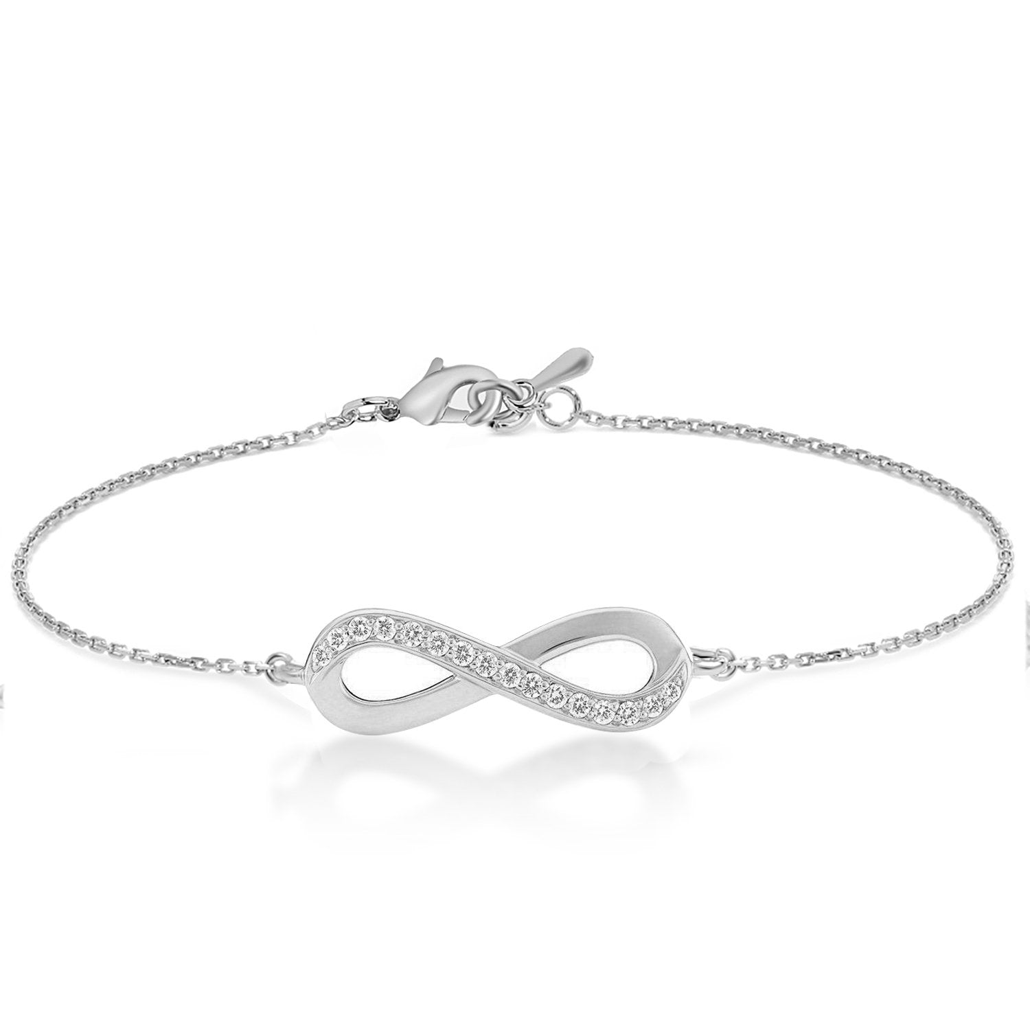 Brass 18K Rose Gold Infinity Chain Bracelet For Women Bulk