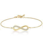 Brass 18K Rose Gold Infinity Chain Bracelet For Women Bulk