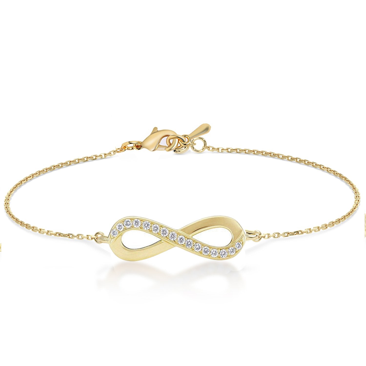 Brass 18K Rose Gold Infinity Chain Bracelet For Women Bulk