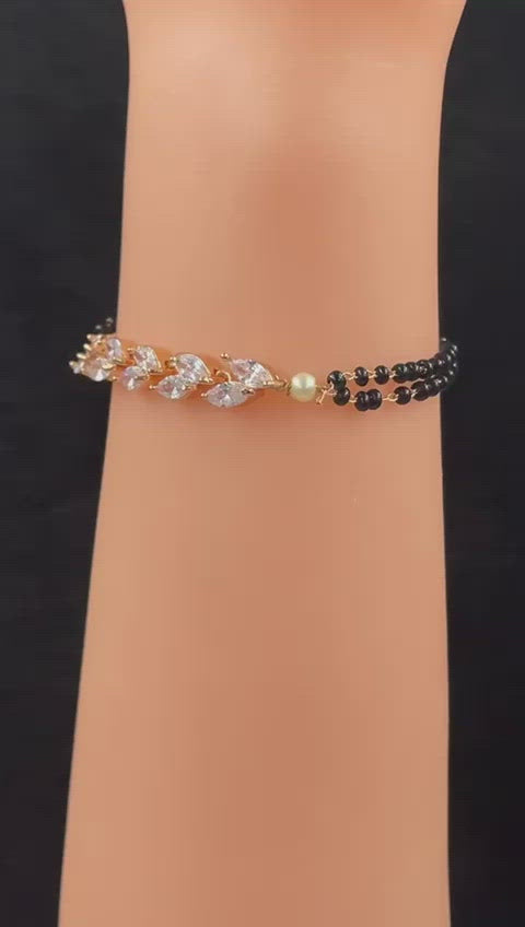 Baguette CZ Slider Expandable Hand Wrist Mangalsutra Bracelet Bulk