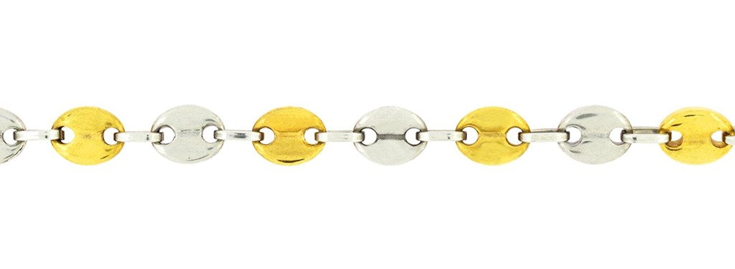 Classic Oval Links Gold And Silver Stainless Steel Chain For Men Bulk