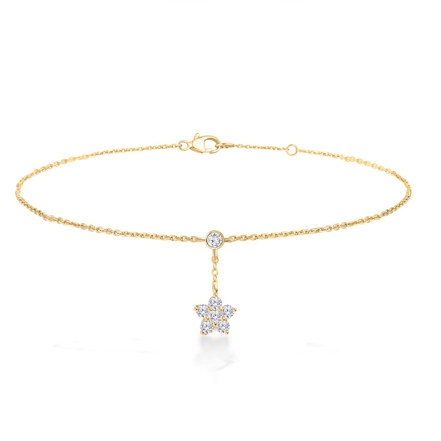 Brass 18K Rose Gold Nakshatra Chain Anklet For Women Bulk