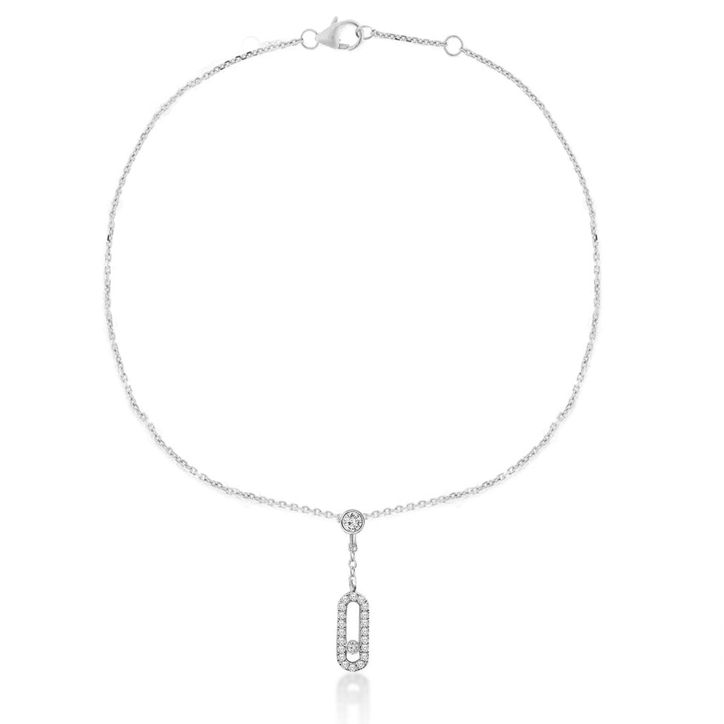 Brass 18K Rose Gold Crystal Studded Motif Chain Anklet For Women Bulk
