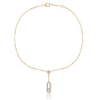 Brass 18K Rose Gold Crystal Studded Motif Chain Anklet For Women Bulk