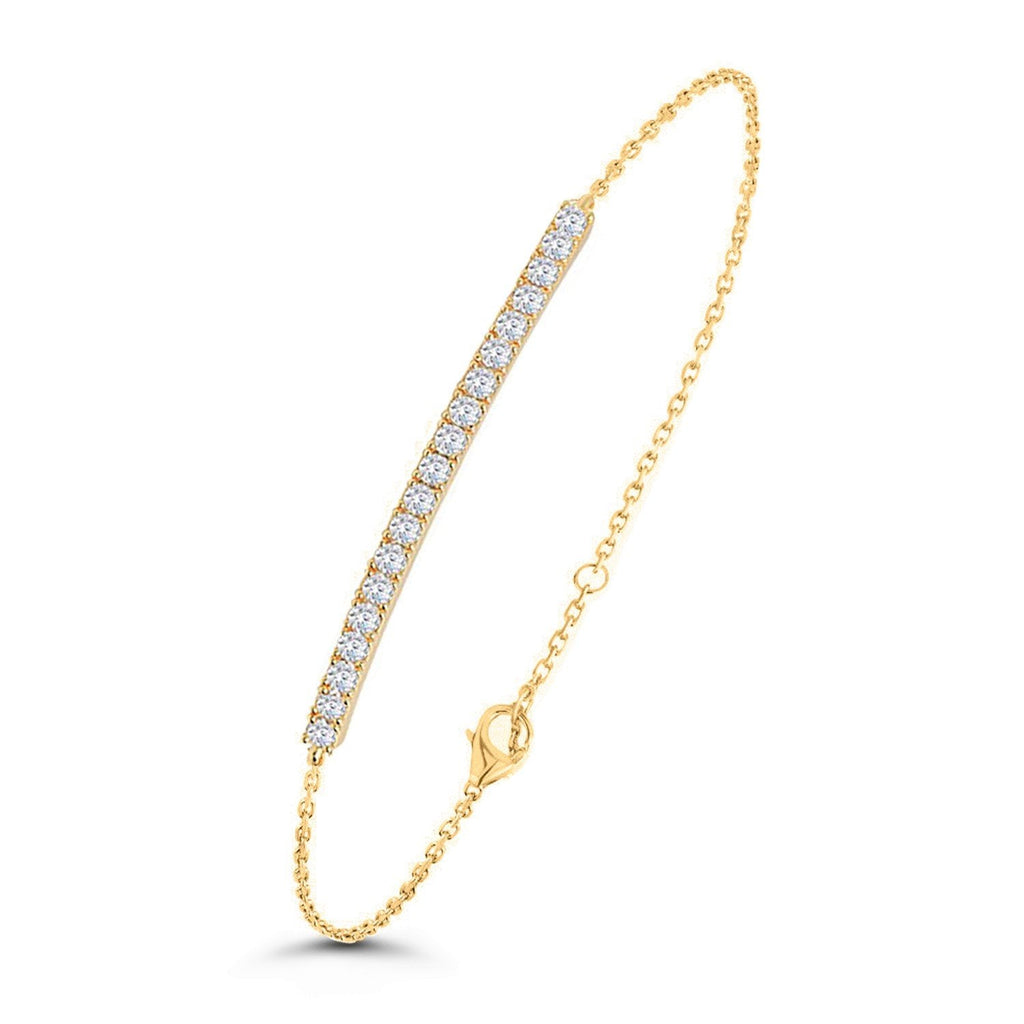 Brass 18K Rose Gold Crystals Bar Bracelet For Women Bulk